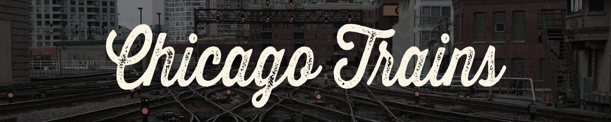 Chicago Trains skyline and railroad tracks