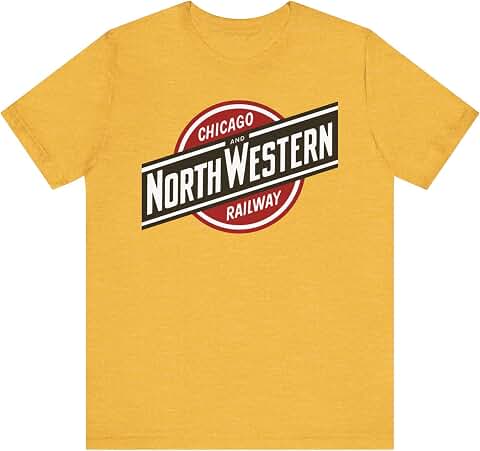 Chicago and North Western Railway Logo T-shirt in Heather Yellow Gold