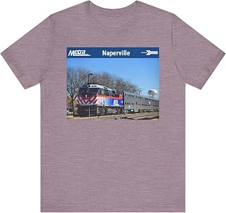 Naperville Metra station T-shirt in Heather Purple