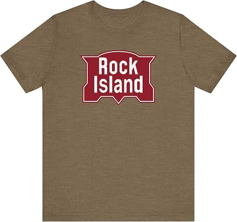 Rock Island Logo T-shirt in Heather Olive